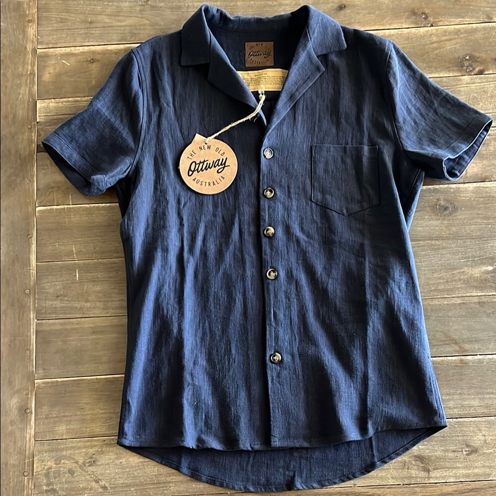 Ottway Blue Linen Mini Dress